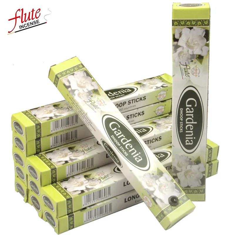 Gardenia Флейта 120 палочек/упаковка фиолетовый аромат ящик ладан(Dhoop) из индийского природного ручной ароматический саше для антисептика - Аромат: Gardenia