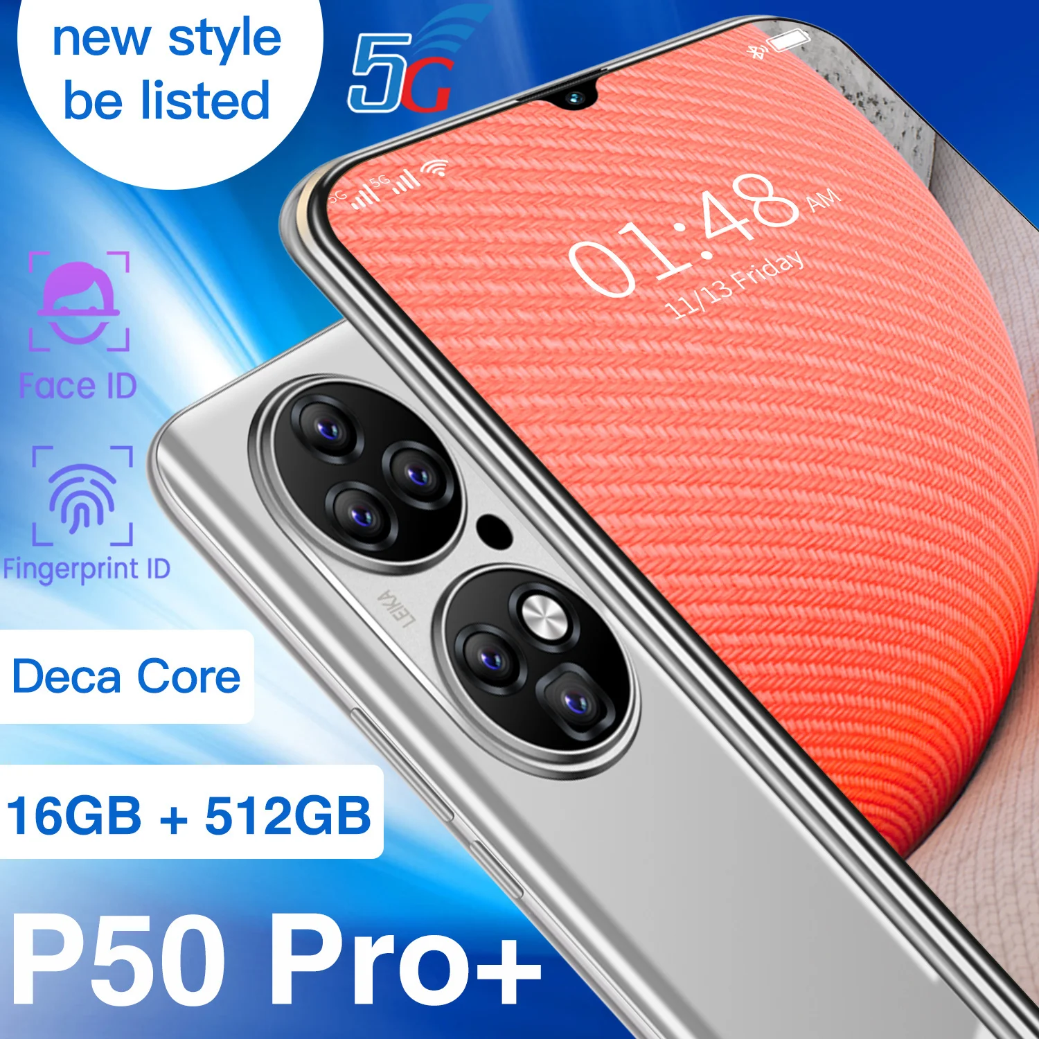 Tel&eacute;fono Inteligente P50 Pro, m&oacute;vil de 6,7 pulgadas, 16 + 512GB, Octa Core, 32 + 64MP, c&aacute;mara HD, 6800mAh, MTK6889, Global-4