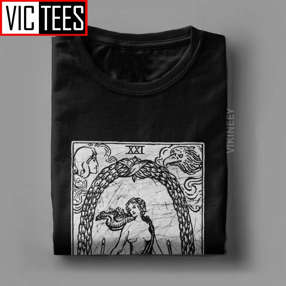 Men The World Tarot Card Major Arcana Fortune Telling Occult T Shirt 2020 Cotton Clothes Casual T-Shirt | Мужская одежда