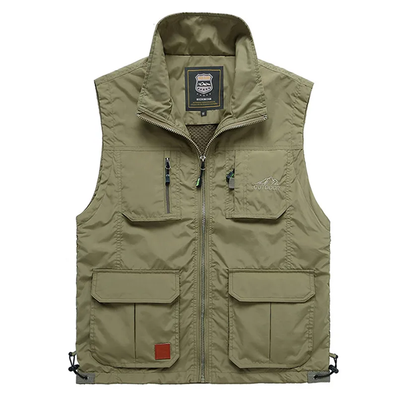 

Summer Mesh Thin Outdoor Fishing Vest Men Plus Size 4XL Male Photographer Sleeveless Jacket With Many Pockets Reporter Waistcoat