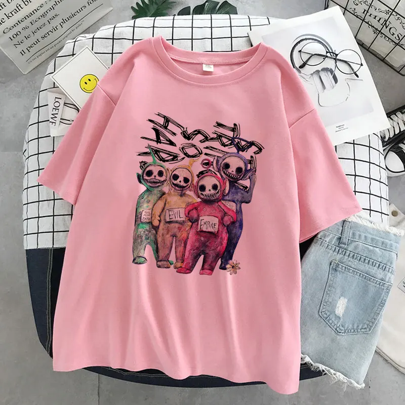 Футболка женская оверсайз с забавным принтом одежда в Корейском стиле Топ