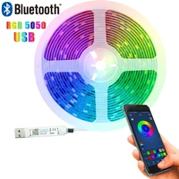 led strip lights rgb 5050 bluetooth usb 5v 5m flexible lamp tape diode for tv background lamp night light remote controladapter