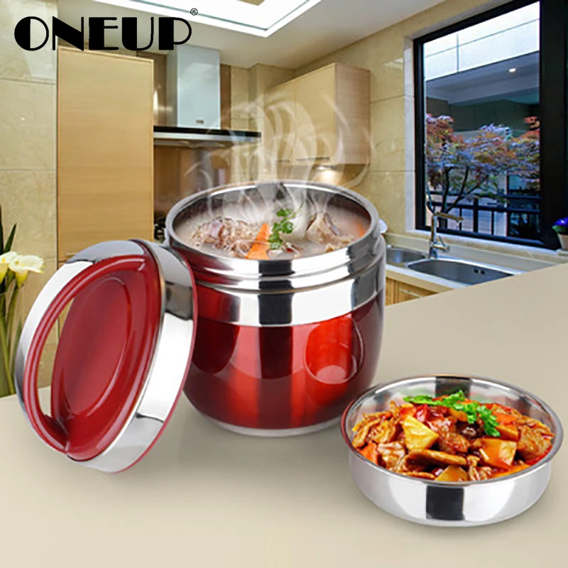 ONEUP портативный изолированный Ланч бокс из нержавеющей стали двухслойный Бенто