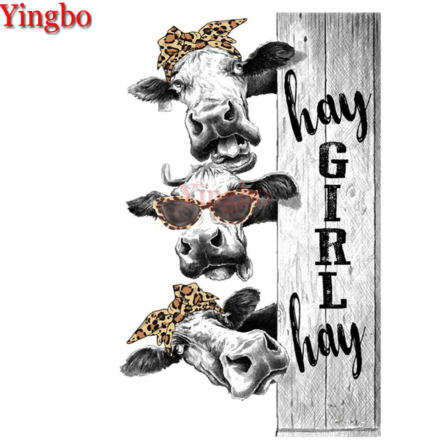 

Алмазная 5D картина с животными коровами, Набор для вышивки крестиком «сделай сам», мозаика-пазл, домашний декор