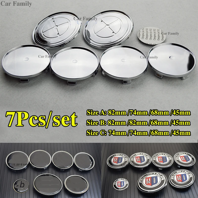 

7Pcs/Set Auto Car Wheel Hub center caps tire Rims Caps Covers Badge for E60 E90 F10 F30 F15 E63 E64 E65 E86 E89 E85 E91 E92 E93