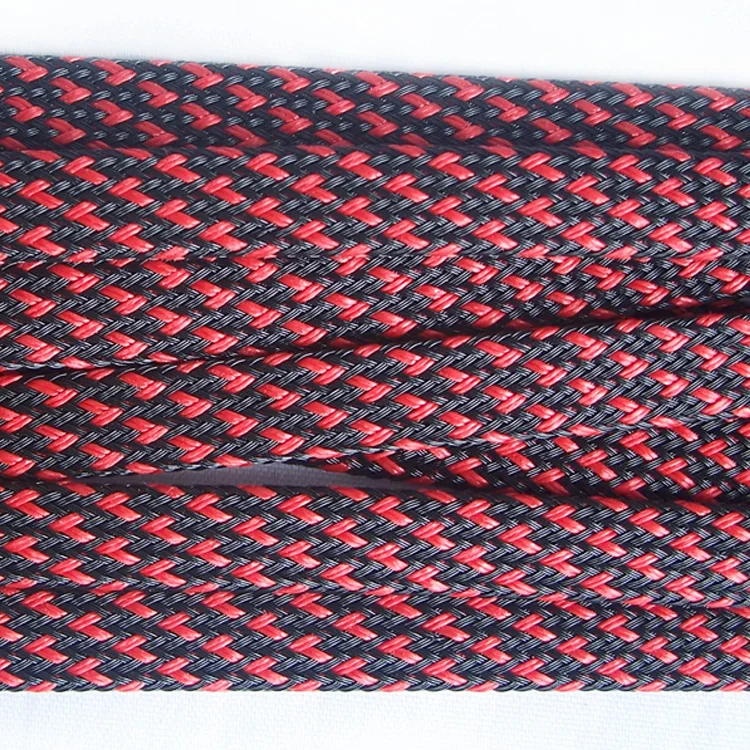 Черная красная ПЭТ плетеная проволочная втулка 2 4 6 8 10 12 14 16 18 20 25 мм плотная