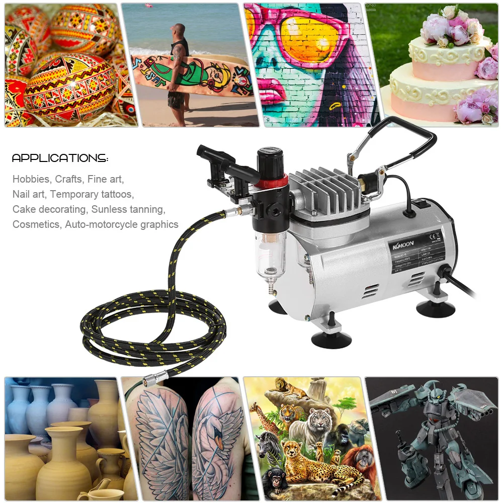

Paint Spray Gun Professional 3 Airbrush Kit Air Compressor Spray Air Brush Set Tattoo Nail Art Paint Pneumatic tool