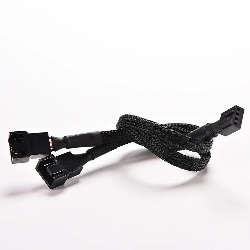 4 контактный PWM на двойной компьютер чехол вентилятор питания рукава Y сплиттер