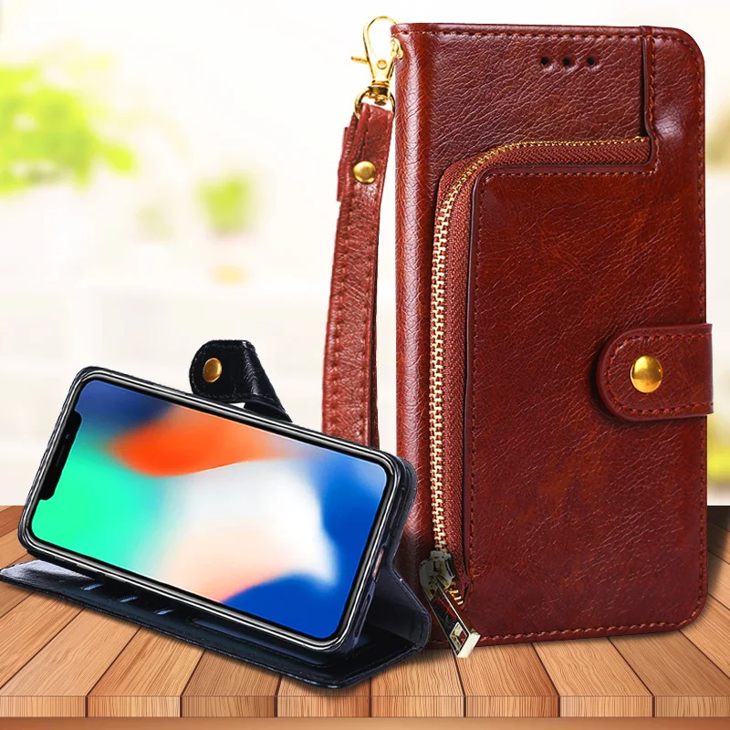 

For Vivo iQOO 3 5G Neo V15 Pro V11 V11i V9 Youth Fashion Zipper Wallet Flip Leather Case Lanyard Stand Phone Protective Cover