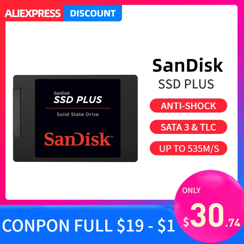 

Внутренний твердотельный накопитель SanDisk SSD 480 ГБ, 240 ГБ, 120 ГБ, SATA3 hdd 2,5, водонепроницаемый, противоударный, антивибрационный, для ноутбуков и настольных ПК