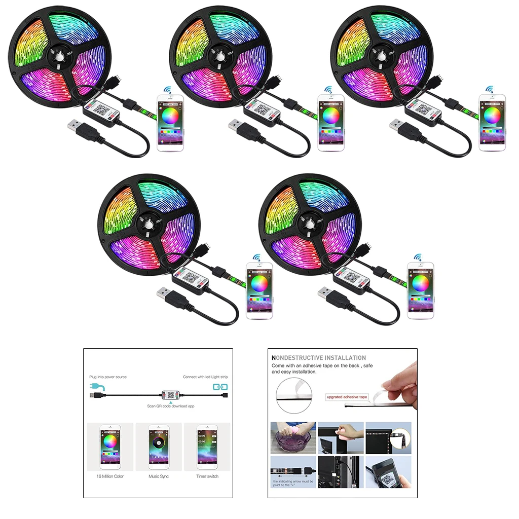 Светодиодная лента 1/2/3/4/5 м RGB USB | Лампы и освещение