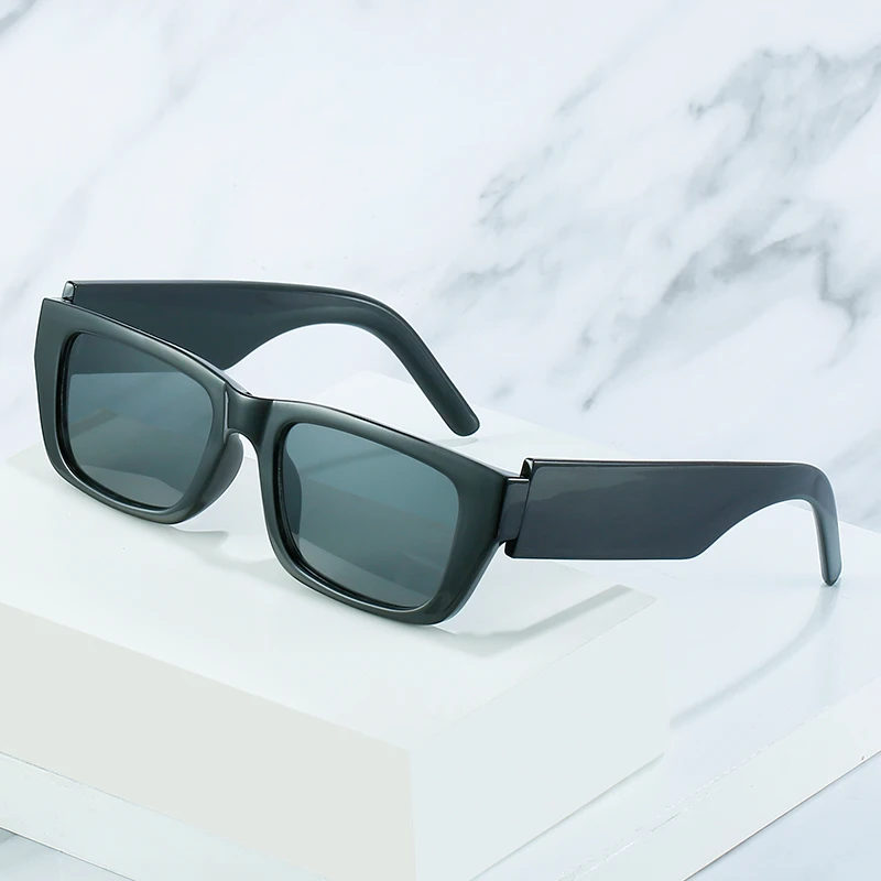 

D&T 2021 New Fashion Rectangle Sunglasses Women Men Color Lens PC Frame Vintage Brand Designer Pary Leopard Black Beach Style