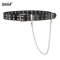 ladies design punk style hip hop chain belts female punch free fashion simple wild jeans clothing accessories 3 6cm width fco238