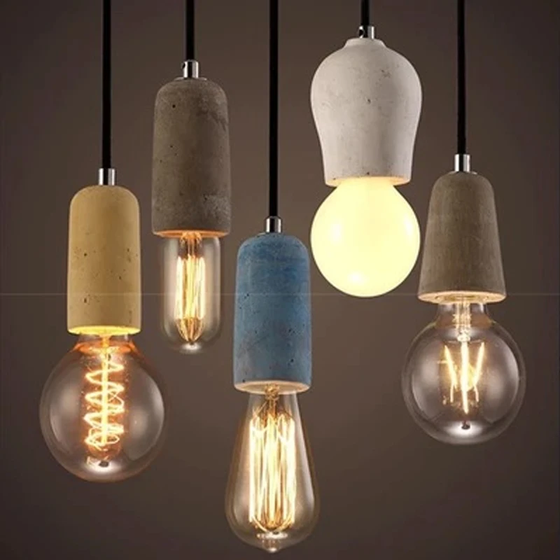 Современные подвесные светильники бетонные для кухни столовой цементный