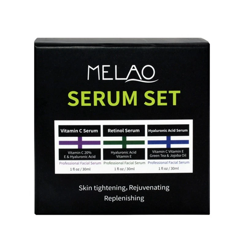 

3PCS Moisturizing Retinol + Vitamin C + Hyaluronic Acid Anti-aging Fine Lines Brighten Skin Whiting Blemish Shrink Pores Essence
