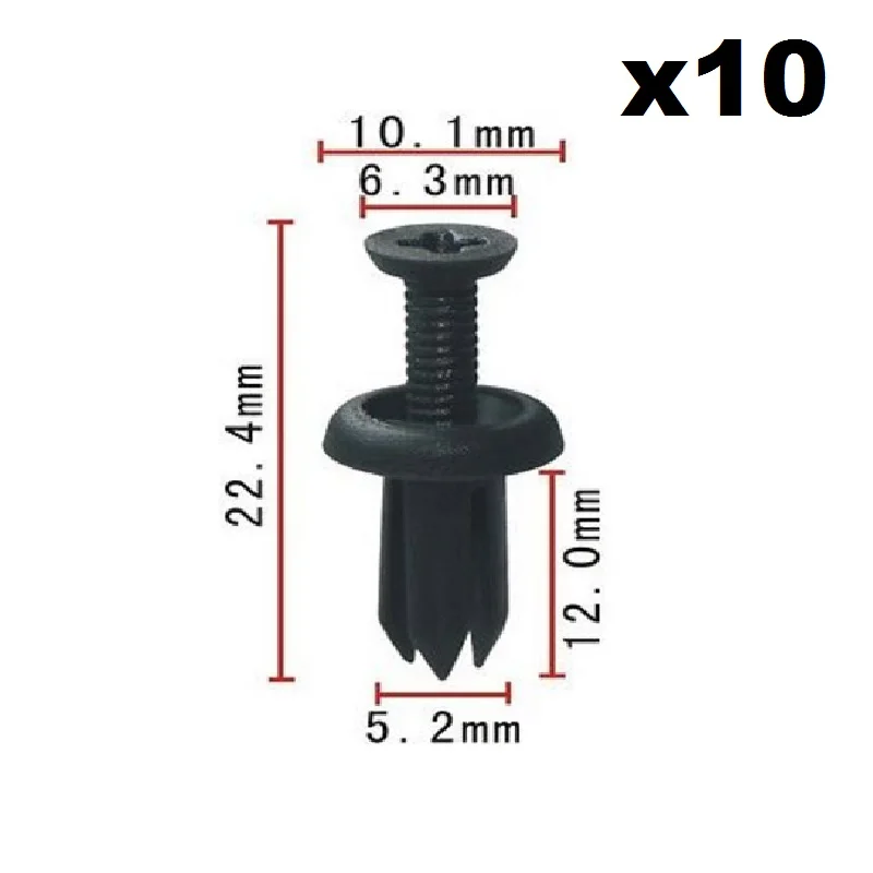 

10x For Toyota Front Bumper Fascia Push Retainer Clip Nylon Fastener Rivet 08+ 90467-05090-B1