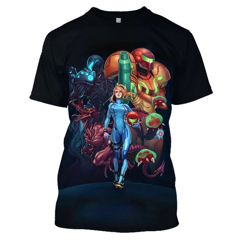 CLOOCL аниме METROID печатные футболки для мужчин Samus Aran Сексуальная футболка девочек