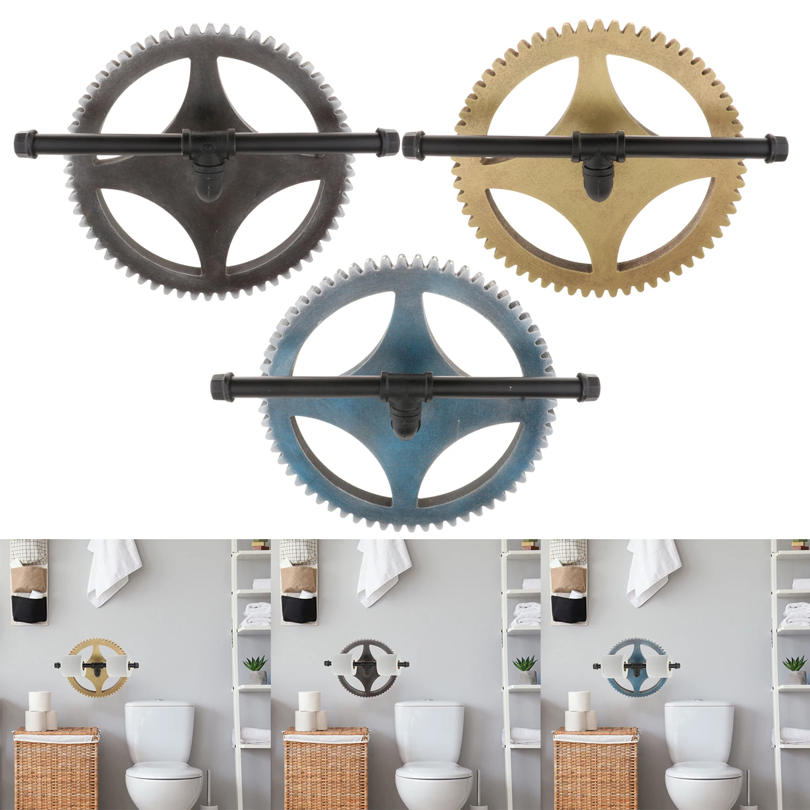 

Premium Iron & Wooden Hand Towel Holder, Hand Towel Rack Heavy Duty Wall Mounted Modern Hand Towel Bar for Bathroom Kitchen