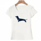 Футболка женская с принтом таксы и тату, модный топ в стиле Харадзюку, хипстерская рубашка с принтом собаки, на лето