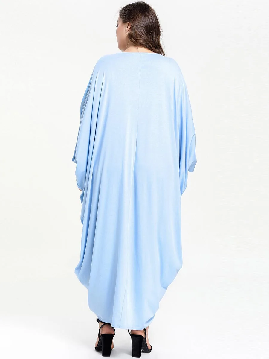 

Moroccan Kaftan Gown Fashion Simple Abaya For Women Large Size Women's Embroidered Loose Musulman Dress