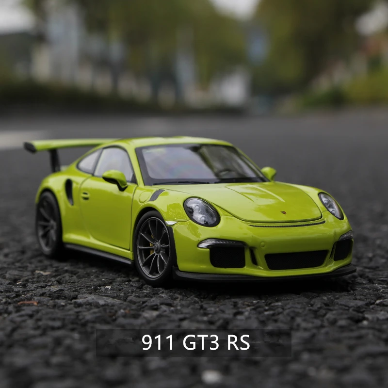 Welly 1:24 Porsche 911 GT3 RS с принтом в виде зеленой машинки брелок для автомобильных ключей
