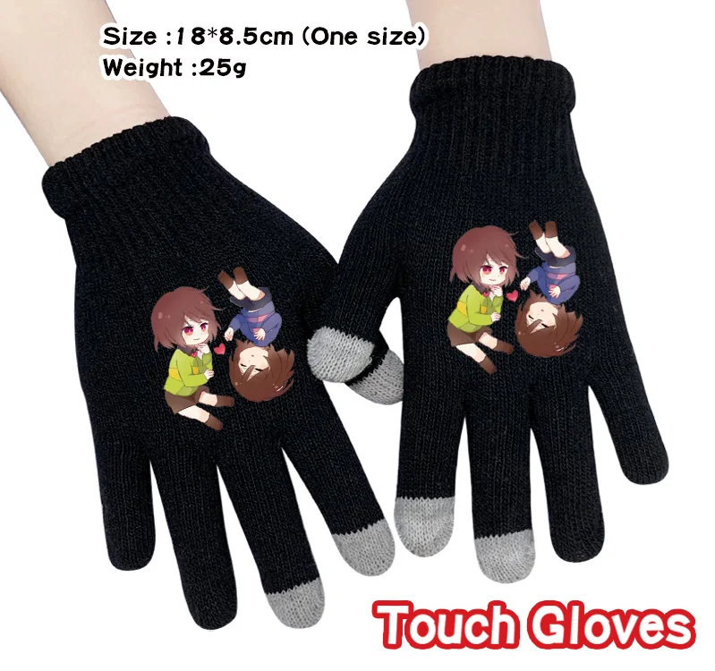 Undertale Frisk Chara верхняя одежда ручной работы мультфильм вязание сенсорные перчатки хлопок теплый полный палец варежки косплей аксессуар подарок зима