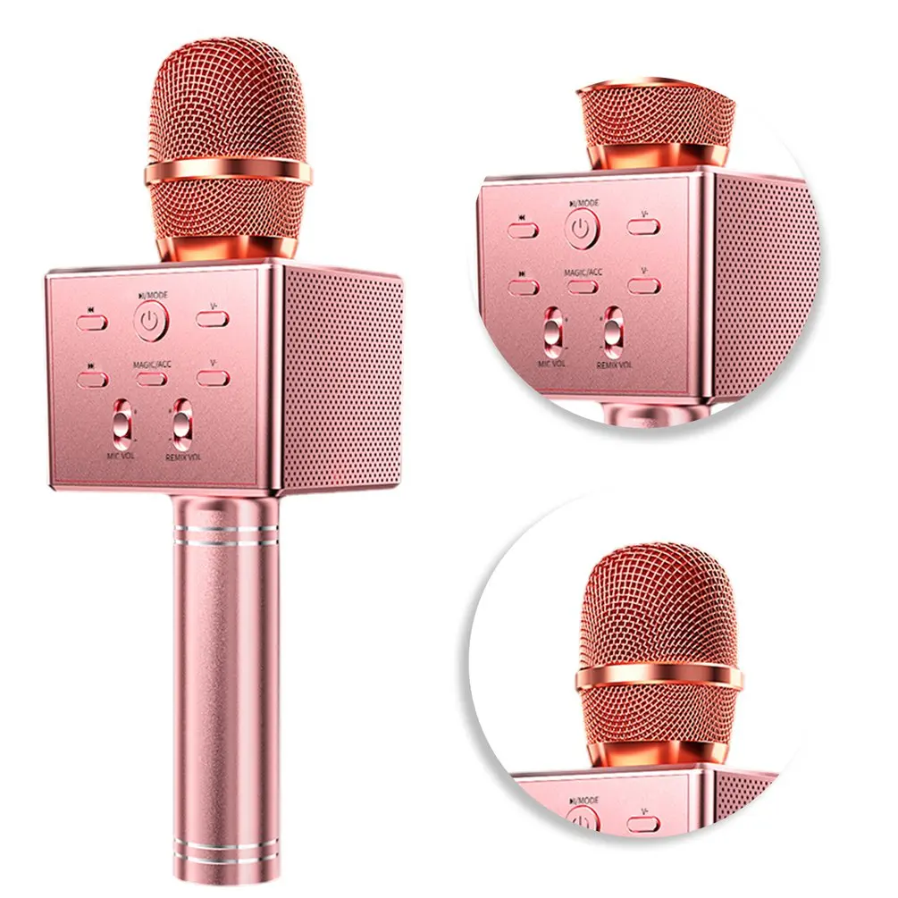 Беспроводной микрофон для караоке портативный Bluetooth-микрофон 3 динамика 15 Вт