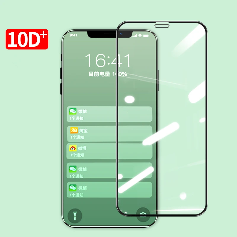 

10D Full Cover Tempered Glass on For iphone 12 11 Pro Max 12 mini Screen Protector Glass For iphone 11 X XS XR 6 7 8 Plus Glass
