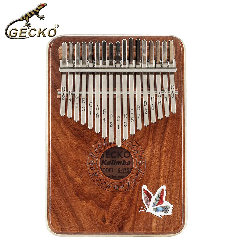 GECKO wood sandalwood Kalimba 17Key notes C tones Thumb piano beginner musical instrument xylophone vibraphone portable keyboard