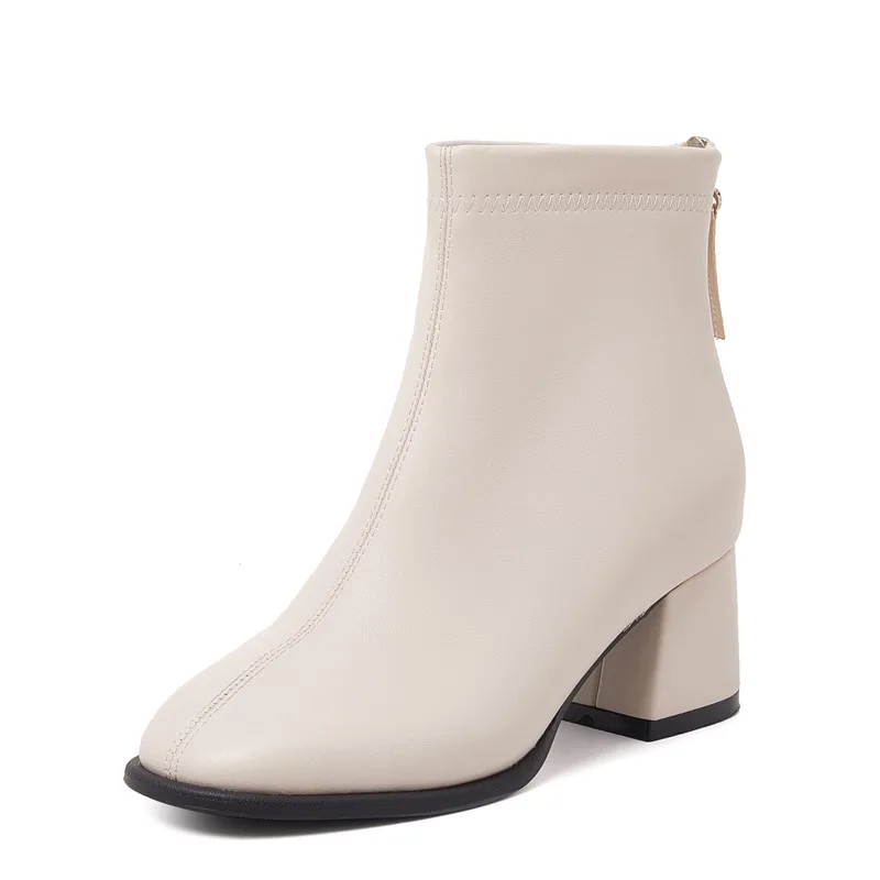 

Женские ботинки на молнии сзади, до щиколотки, 2021