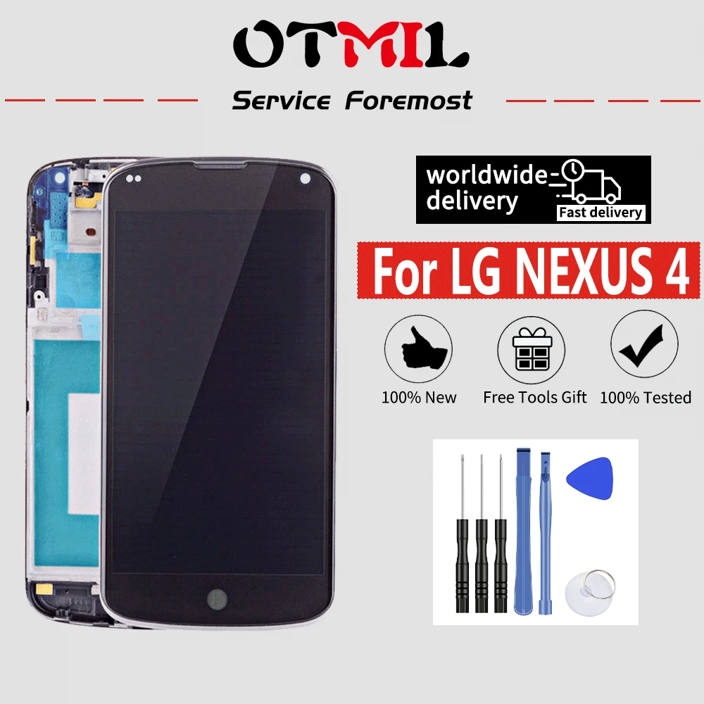 4 7 &quotдля LG Optimus Google Nexus ЖК дисплей сенсорный экран с рамкой дигитайзер для E960 Nexus4