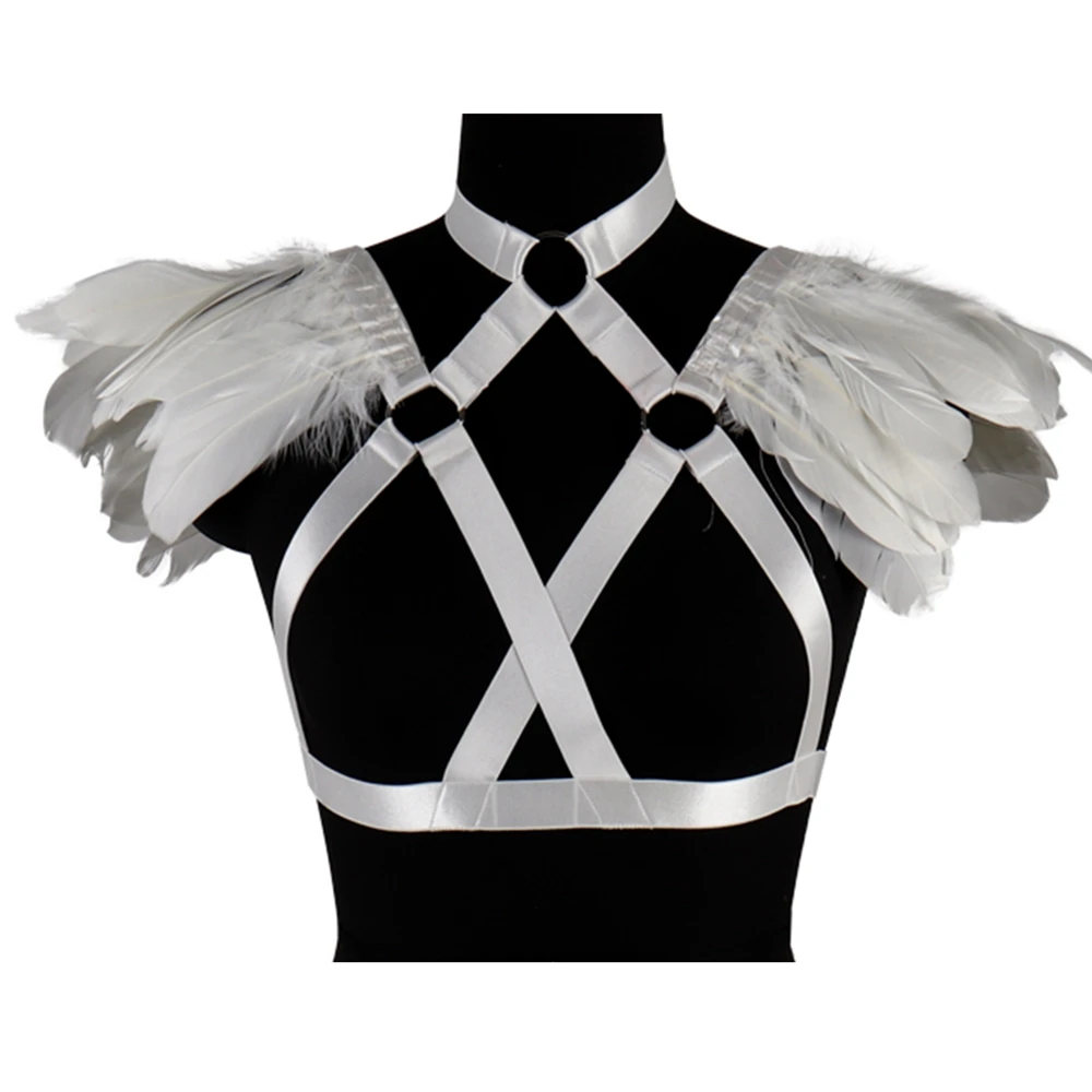 Ремни с натуральными перьями бюстгальтер на бретельках сексуальное нижнее белье