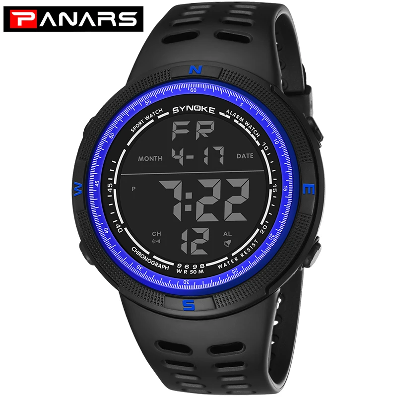 

SYNOKE Men's Digital Watch Calendar Report Punctually Boy Sports Watches 50M Waterproof Electronic Wristwatch Relogio Masculino