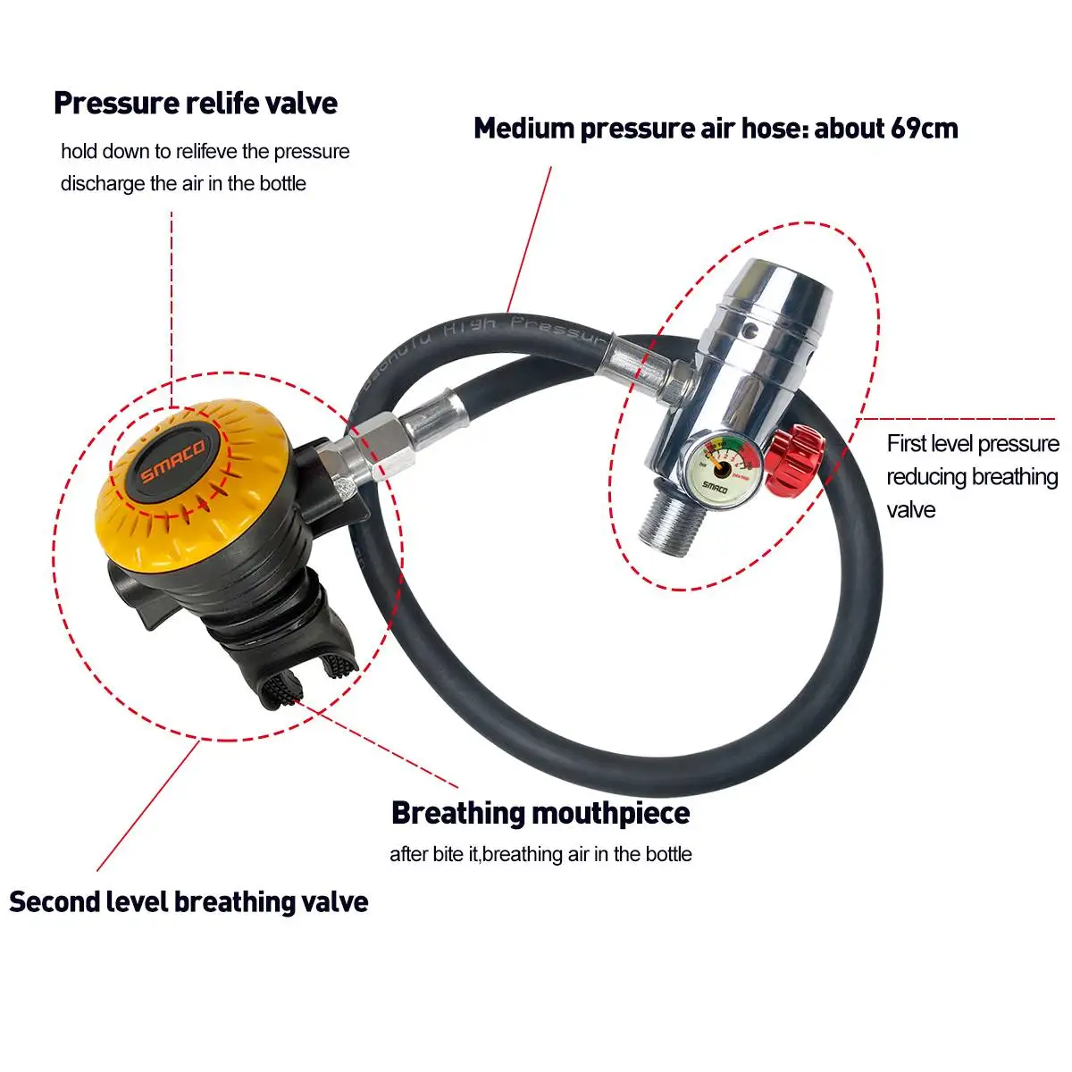 Снаряжение для дайвинга S400 кислородный баллон подводного плавания Воздушные
