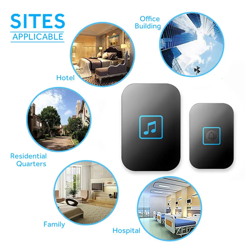 Беспроводной интеллектуальный Водонепроницаемый дверной звонок ночник 60