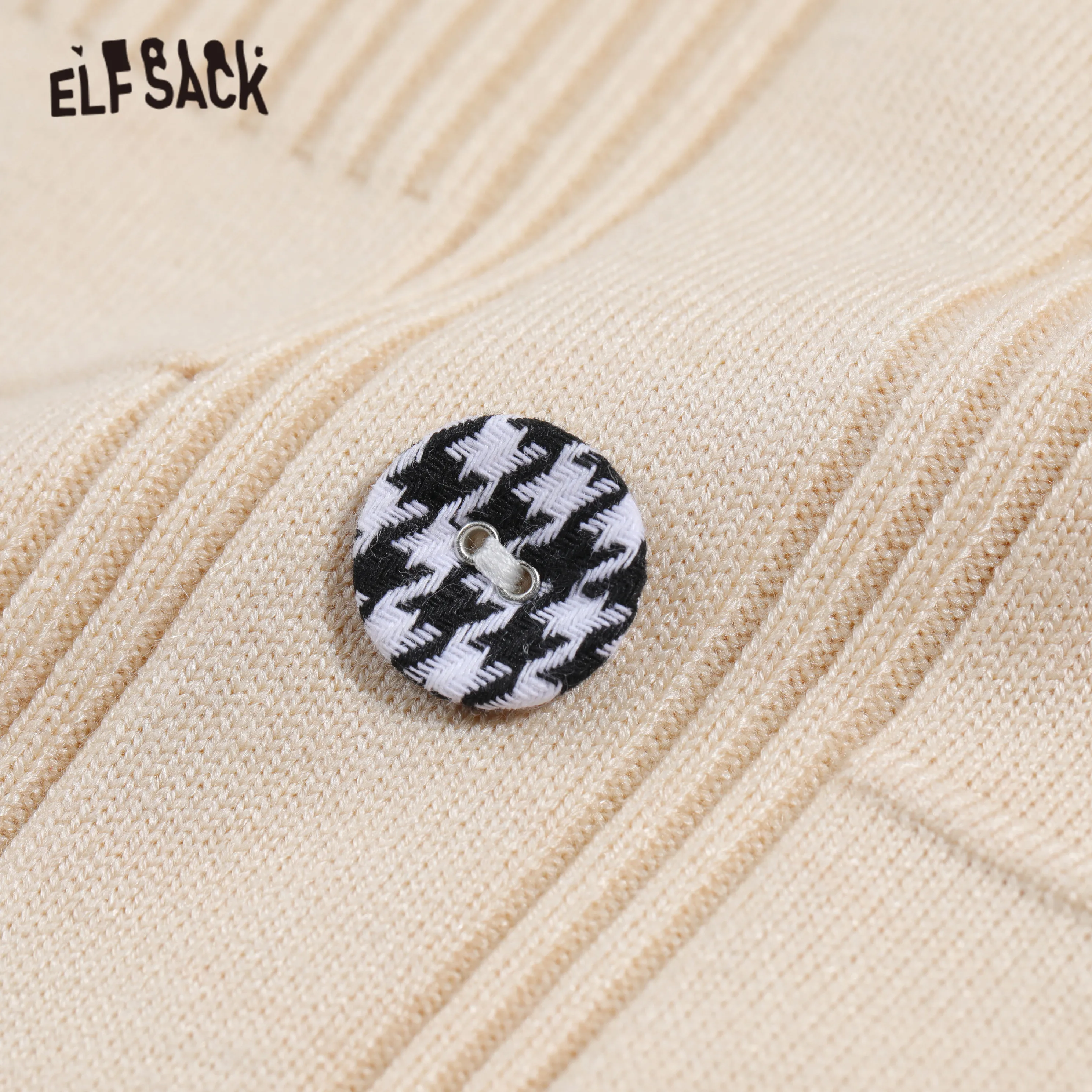 ELFSACK Black Plaid Patchwork Single Button Dress Women 2020 Spring Apricot Korean Long Sleeve Fake Two Pieces Girly Dresses | Женская