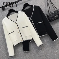 2021 autumn new fashion all match short knit and comfortable design long sleeved blouse is thinner and younger age small shirt