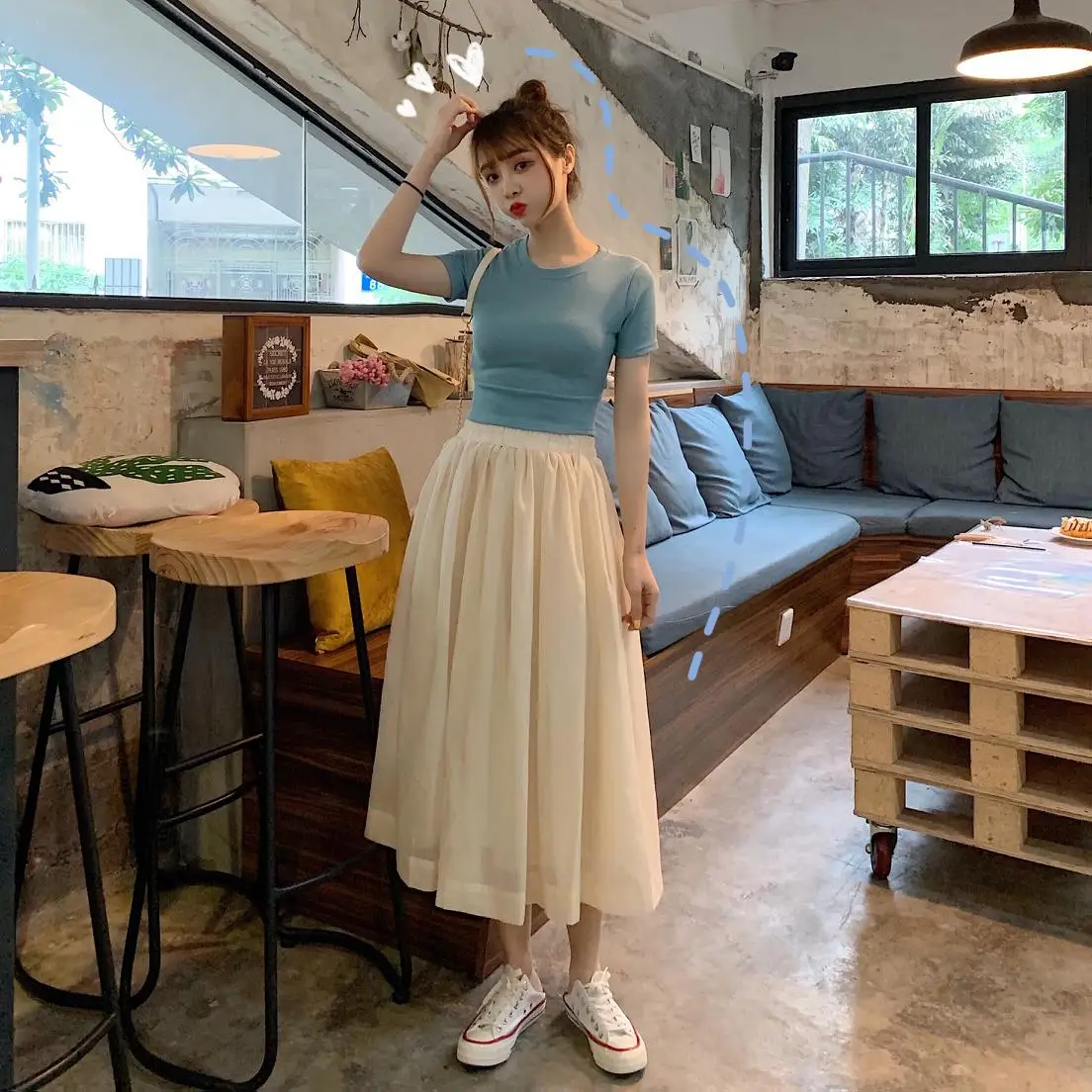 2020 летний модный женский комплект одежды для девочек трикотажная футболка с