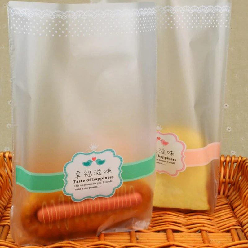 100 шт./упак. Еда Упакованные мешоки для конфеты хлеб BiscuitsTransparent скраб Пластик