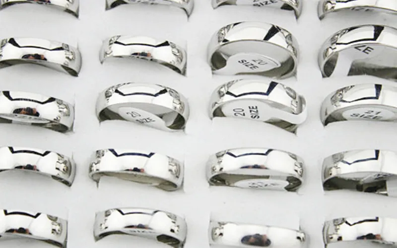 

Yingwu кольца для мужчин и женщин из нержавеющей стали, полировка, крутые серебряные модные ювелирные изделия, оптовая продажа, 10 шт./партия