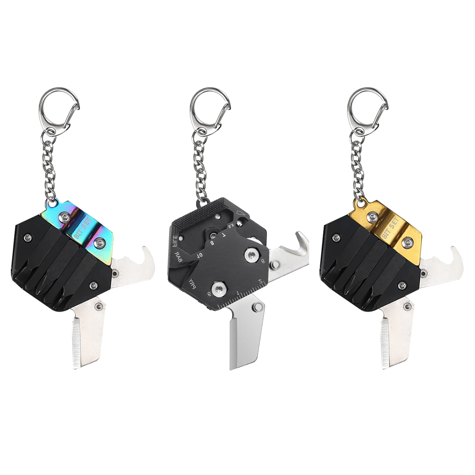 

Outdoor EDC Tool Multifunctional Hexagon Coin-Shape Folding Pocket Cutter Hexagon Coin Knife Keychain Screwdriver Reliable