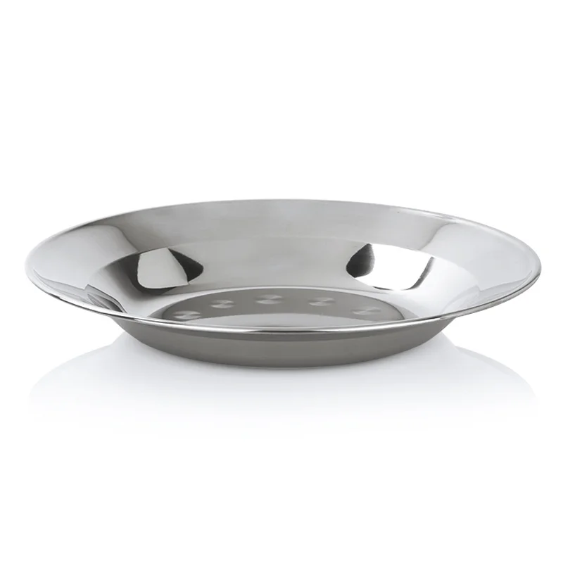 

Non-Magnetic Thickened Stainless Steel Round Serving Plate Canteen Plate Kindergarten Children's Candy Plate Fruit Plate