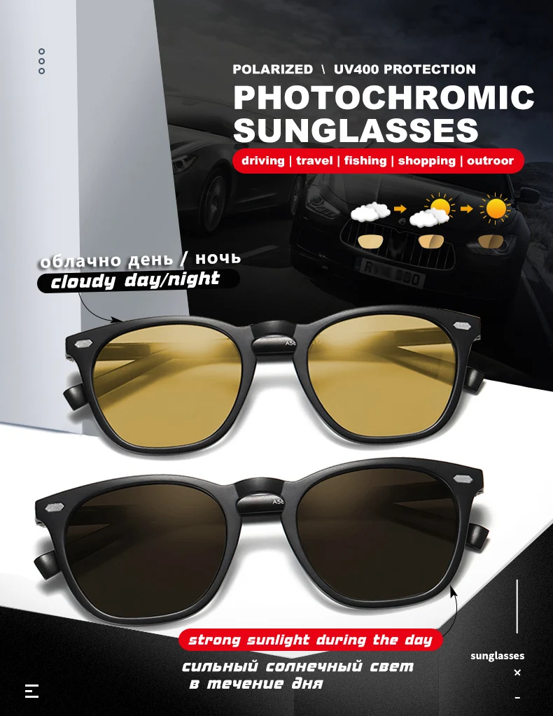 CoolPandas Ретро Женские кошачий глаз фотохромные солнцезащитные очки HD поляризованные мужские солнцезащитные очки День Ночь очки для зрения gafas de sol mujer