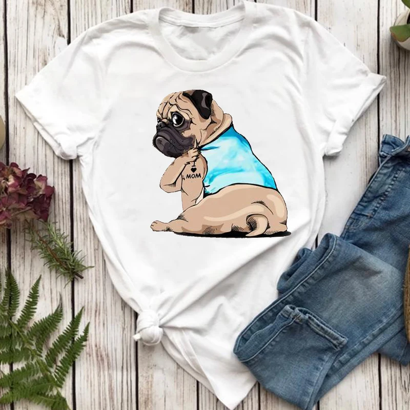 

Women T-shirts Short Sleeve 90s Animal Dog Pet Mom Funny Cartoon Top Lady Tshirt Female Ladies Print Graphic Tee T-Shirts