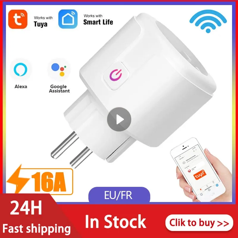 

Смарт-розетка Tuya с Wi-Fi, 16 А, евростандарт