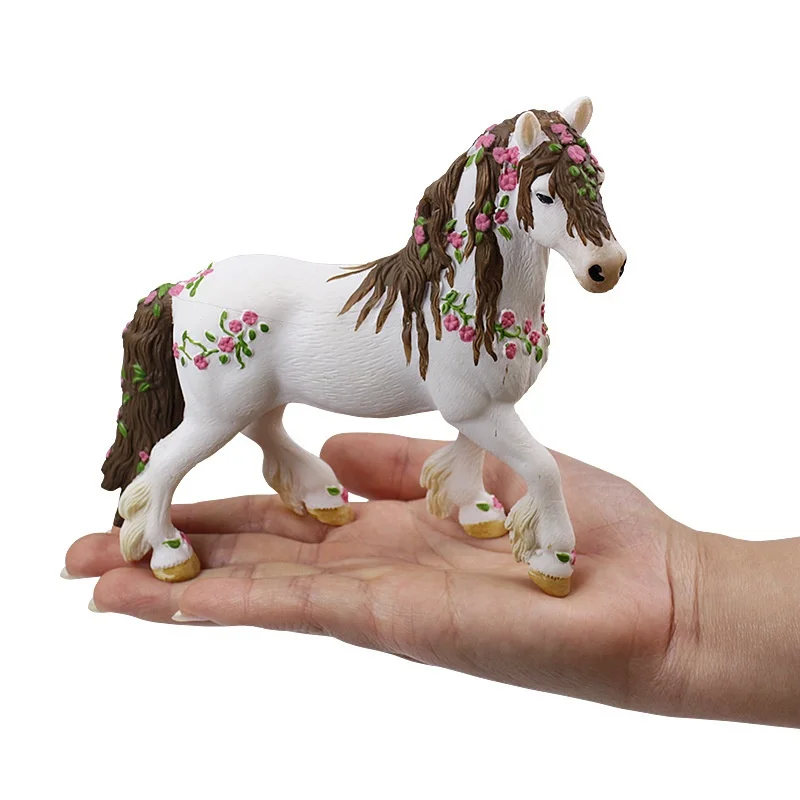 

1pcs Resin + PVC white fairy horse ornament handicraft gift