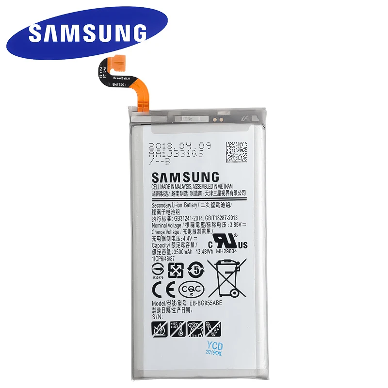 Батарея EB-BG955ABE для Samsung Galaxy S8 плюс G955 G955F G955A G955T G955S G955P натуральная мобильного телефона Батарея 3500 мА-ч