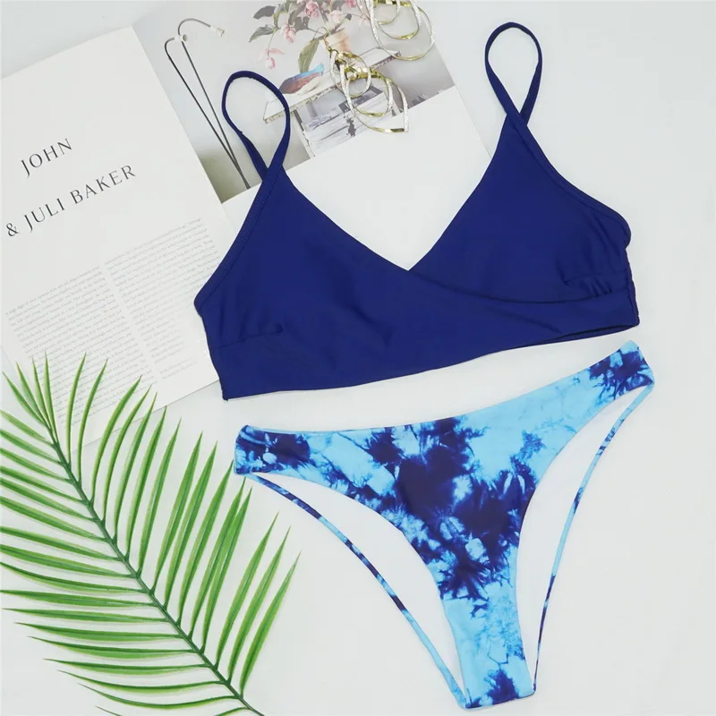 

2020 New Bikini Tie Dye Swimsuit Women 2 Pieces Swimwear Separate Sexy Bikini Set Push Up Brazilian Swimming Suit Biquini Female