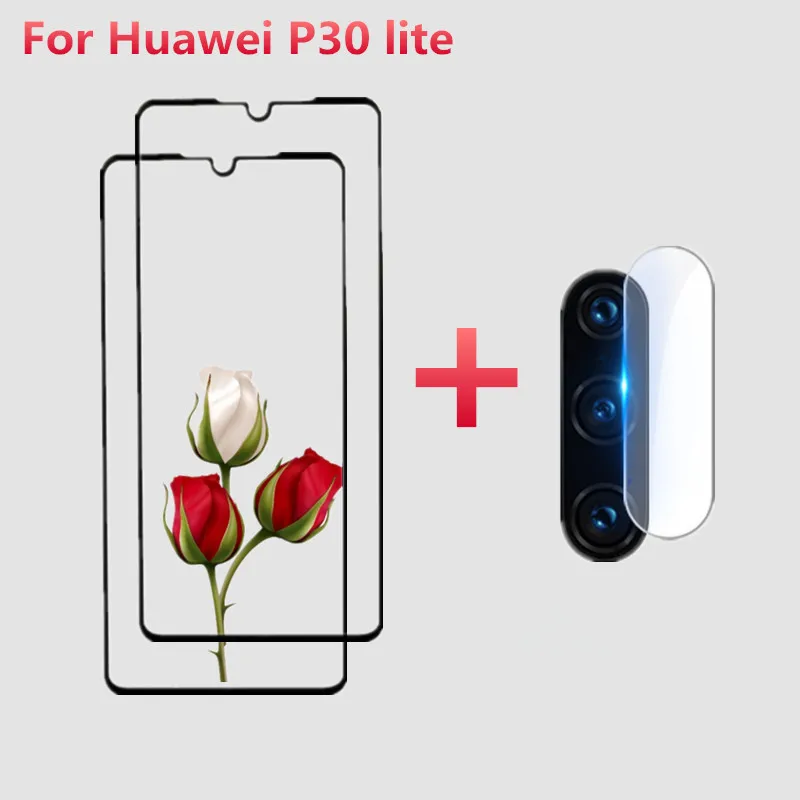 9D Glass For Huawei P30 lite 2020 new edition full cover tempered Camera Lens Flim for Screen glass | Мобильные телефоны и