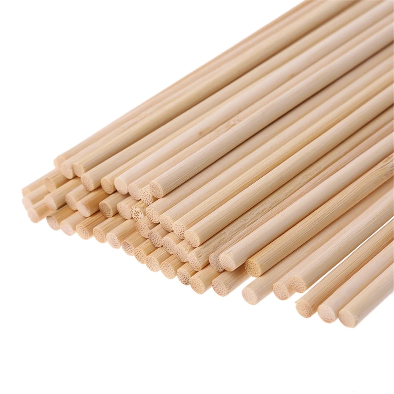 

J2HA 50Pcs Wooden Plant Grow Support Bamboo Plant Sticks Garden Canes Plants Flower Support Stick Cane Garden Tools DIY Building